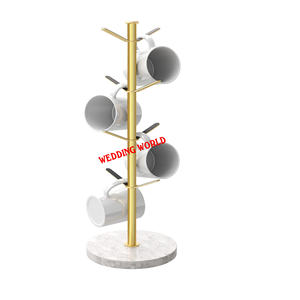 Support de tasse en métal plaqué or forme ronde porte-verre décoratif fait à la main classique élégant en gros fantaisie support de tasse en métal - Product Image 6