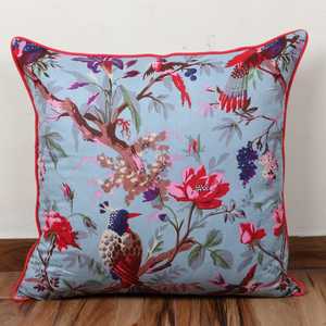 Rajasthani Royal Designer Square Floral Printed Handmade Indian Cotton Waterproof Magnetic Home <b>Cushion</b> Cover H89 - Product Image 3