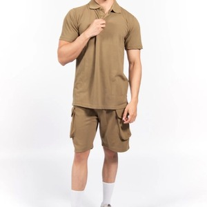Ensemble de survêtements évasés écologiques personnalisés pour hommes T Shirt Short imprimé noir Style Hip Hop Summer Wear - Product Image 1
