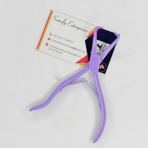 Kit de pinces professionnelles de haute qualité en acier inoxydable pour extensions de cheveux, couleur violet clair, outils et accessoires capillaires durables à marque privée - Product Image 5