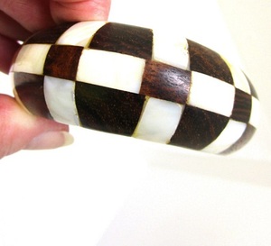 Bracelet manchette incrusté d'os Bracelet femme durable Bijoux de mode Produit fait main Bracelet jonc incrusté d'os naturel Inde - Product Image 5