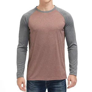 Progetta le tue magliette da uomo con maniche Raglan magliette raglan mezza Slim Fit comode magliette traspiranti manica grigia da uomo