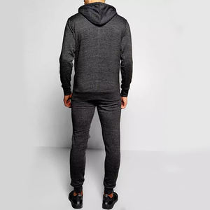 Logo personnalisé pour hommes, sweats à capuche avec fermeture éclair, survêtements de jogging, survêtement d'hiver solide en polaire technique en polyester, vêtements de sport deux pièces imprimés - Product Image 3