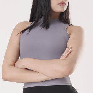 Camiseta sin mangas de algodón en blanco para gimnasio, logotipo bordado personalizado, camisetas sin mangas acanaladas de verano a granel para mujer - Product Image 4