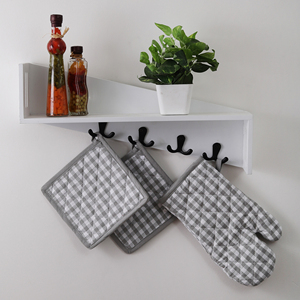 Mitaines de four 100% coton avec bande de silicone porte-casseroles verts pour la cuisson au micro-ondes Protection des aliments à domicile pour les restaurants - Product Image 3