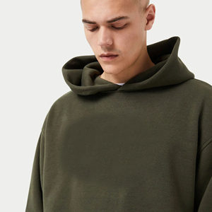 Fabricación de alta calidad Plain No String Boxy Cropped Hoodies Blank Heavyweight 480 500 Gsm Cotton Pullover Sudadera con capucha de gran tamaño - Product Image 2