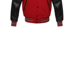 Blouson aviateur universitaire en laine personnalisé 2025 pour hommes Chenille Works Casual Print Plain Sheep Winter Button Leather Plus Size Letter - Product Image 3