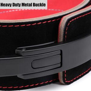 เข็มขัดยกน้ำหนักหนังสีดำสำหรับผู้ชายและผู้หญิงเข็มขัดออกกำลังกาย - Product Image 2