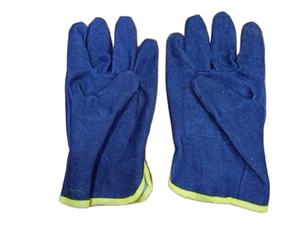 Guantes de trabajo de seguridad de mezclilla de algodón textil con palma de tela reforzada para una doble protección de seguridad - Product Image 2