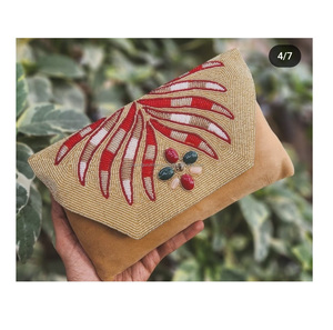 กระเป๋าแฟชั่นสไตล์โบฮีเมียนอินเดียสำหรับผู้หญิงกระเป๋าทรงแมสเซนเจอร์ประดับลูกปัดแนวโบฮีเมียนทางออกแบบทำมือกระเป๋าคลัทช์สำหรับช้อปปิ้งยามเย็น - Product Image 2