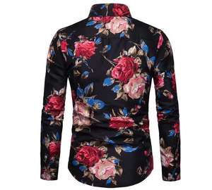 Camisas florales Hombres Ropa de playa Ropa Camisas hawaianas Camisas casuales Impresión Mar Lado Tops Botón arriba - Product Image 4