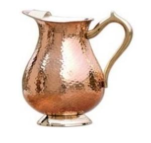 Toxin Free Solid Copper Customized Color/Size/Logo Eco-Friendly Biodegradable Drinkware Water Pitcher with Lid - Product Image 4