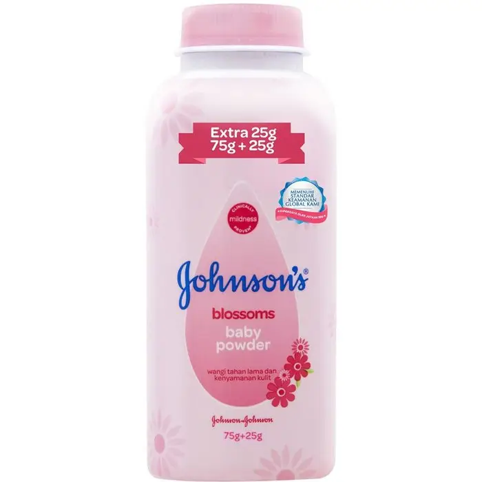 Vente en gros de produits de soins de la peau pour bébé Johnson-poudre pour bébé 75g bouteille de fleurs produits indonésiens. Prix bas
