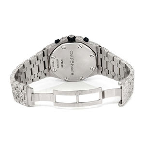 Luxury Fully Iced Out Stainless Steel Custom Logo Moissanite Quartz Movement Fashion Wrist <b>Watch</b> - Product Image 5