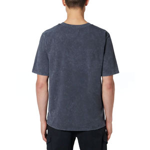 Camiseta lavada con ácido Vintage de alta calidad para hombre, moda 100% algodón 250/280/300GSM, estampado de punto en blanco desteñido de gran tamaño - Product Image 2