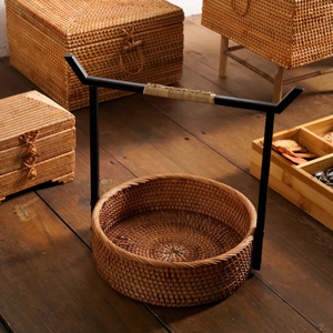 ตะกร้าหวายทรงกลมมีหูหิ้ว - Product Image 3