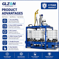 Machine de remplissage de fûts GLZON 200L et machine de remplissage de IBC 1000L pour produits chimiques, huiles, jus et liquides (remplissage par pesage)