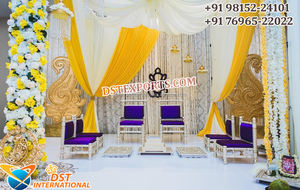 Ensemble de chaises de mariage Mandap du sud de l'Inde décoration de mariage contemporaine prix d'usine pour acheter des chaises Mandap en bois Vidhi Malaisie - Product Image 2