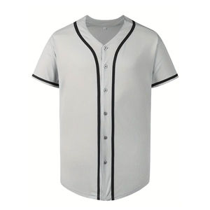 Créez votre propre maillot de baseball respirant à col en V 100% polyester Séchage rapide Coupe-vent Logo personnalisable Impression numérique personnalisée - Product Image 2