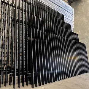 モダンな黒防錆防水装飾庭の安全亜鉛メッキ鋼パネル垂直ブレードスラットフェンス