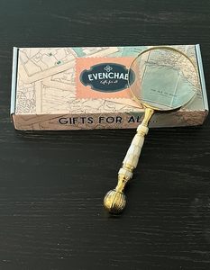 Lupa de nácar y mango de latón Lupa de Calvin handcraft - Product Image 4