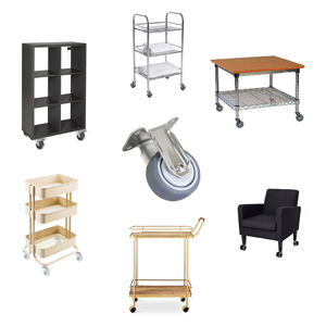 Roue fixe de 2 pouces en acier inoxydable 304, roue rigide en TPR pour étagère de meubles - Product Image 5