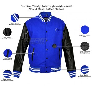 2024 Custom Brand Men's <b>Winter</b> Varsity <b>Jacket</b> <b>Leather</b> Sleeves Casual Outdoor Windproof Breathable Fleece Filled Plus Size - Product Image 6