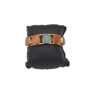 Brazalete de piedra mate chapado en oro de alta calidad Brazalete de diseño de pulsera de moda Joyería para niñas y mujeres a precio mayorista - Product Image 1