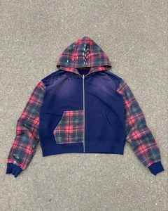 Sudadera con Capucha Bordada Personalizada de Alta Calidad para Hombre |   Tela Lavada al Ácido de 400 g/m² |   Sudadera con Cierre y Estilo Desgastado |   Logotipo Personalizado |   Sudadera Oversize Estilo Urbano - Product Image 5