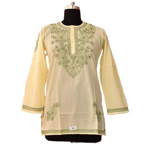 Túnicas Cortas de Algodón Tejido Ecológico para Mujer con Bordado Floral y Cintura Natural - Product Image 6