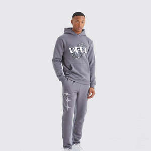 Traje deportivo informal para hombre de talla europea y americana, jersey de invierno, Sudadera con capucha, chándal, traje deportivo para correr de estilo sólido para hombre - Product Image 1