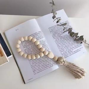 ลูกปัดพู่ห้อยสำหรับตกแต่งบ้านในฟาร์มพร้อมพวงมาลัยลูกปัดไม้หัวใจลูกปัดอธิษฐานแบบชนบทสำหรับตกแต่งลูกบิดประตูบ้าน - Product Image 4