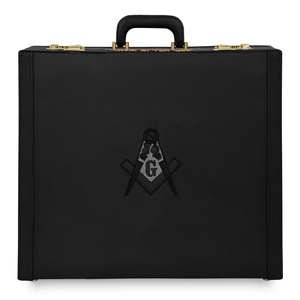 Master Mason Blue Lodge Tablier Case Machine Broderie Personnalisation Emblème noir Différentes tailles et matériaux Couleurs personnalisées - Product Image 1