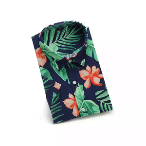 Camisa Aloha con estampado Vintage para hombre, informal, de manga corta, para vacaciones en la playa, cuello levantado, estilo veraniego antiarrugas - Product Image 2