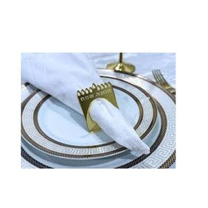 Boucle de serviette en métal pour la fête de mariage vaisselle accessoires décoratifs or royal forme carrée calendrier conception ronds de serviette - Product Image 1