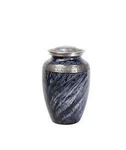 Urna Grande de Aluminio Estilo Art Deco, Hecha a Mano, Ecológica, Color Gris Pizarra, para Cenizas Humanas de Adultos - Product Image 1