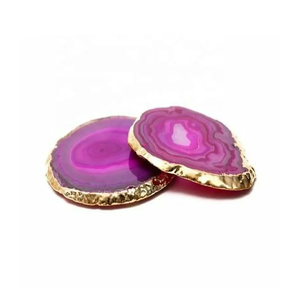 Sous-verre en agate rose de haute qualité pierre de cristal sous-verre en pierres précieuses naturelles pour boisson de Table avec support à café décoration de la maison - Product Image 6