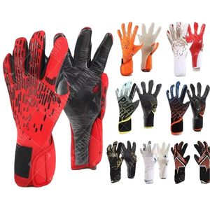 Gants de gardien de but unisexes en cuir avec fermeture auto-agrippante antidérapante, paume plate et protection des doigts - Product Image 1