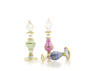 Botella de perfume elegante hecha a mano | Vidrio egipcio | Diseño de oro de lujo | Venta al por mayor de alta calidad para Europa - Product Image 1