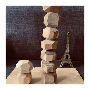 Juguete apilable de roca de madera Montessori hecho a mano, piedras de equilibrio de Roca de madera duraderas para niños habilidades motoras creativas - Product Image 6