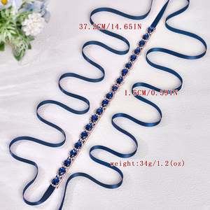 Cinturón de Novia Azul Marino Bridella BS190ML con Detalles de Pedrería - Product Image 5