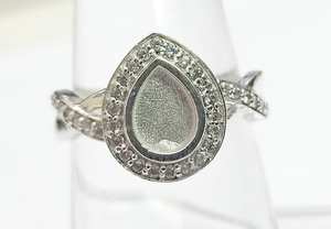 Anillo con forma de pera de Plata de Ley 925, 5x7mm, bisel de montaje, circón, bricolaje, buena resina, cenizas, regalo de trabajo, su proveedor personalizado - Product Image 5