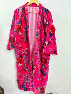 Robe kimono longue en coton à motif floral, tissu polaire, doux, chaud et léger, confortable pour une baignoire spa ou un usage domestique, nouvel arrivage - Product Image 3