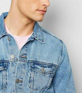 Factory Rates New Arrivals 2024 Men Denim Jacket / Cheap Price High Quality Men Ripped Washed Denim Jacket - Product Image 5