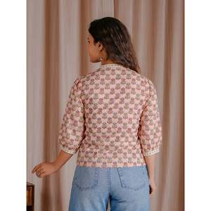 Top Corto de Algodón Estilo Pintux Rosa con Decoración Fruncida - Product Image 6