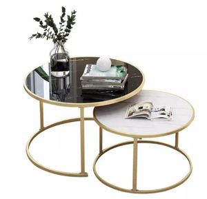 Mesas anidadas de Color blanco de calidad superior superventas, Juego de 2 mesas anidadas de hierro, mesas anidadas más vendidas para decoraciones de interiores - Product Image 3