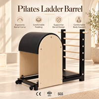Baril d'escalier Pilates en bois d'érable avec base en acier noir robuste et Reformers pour la pratique du Pilates