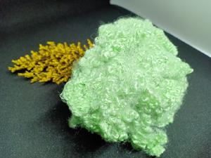 Haute qualité 15D 2D vert Vikohasan Fibres discontinues de polyester recyclées vierge synthétique creux vert Fiber béton filature - Product Image 2
