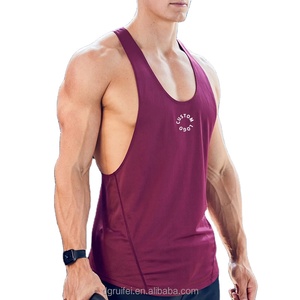 Wholesale Men's Sporty Gym Tank Tops Custom Design Y-<b>Back</b> Vest Fitness Wear Stringer Running Singlet Plus Size Breathable Cotton - Product Image 1