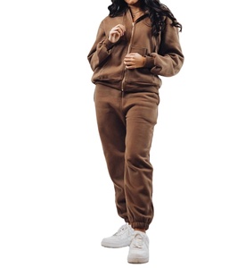 Conjunto Deportivo de 2 Piezas para Mujer, con Cierre Corto, 100% Poliéster, para Invierno, con Logotipo Personalizado, Venta al Por Mayor - Product Image 1